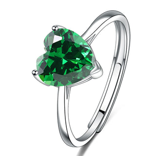 Buy green-ring Female Personality Creative Zircon Heart-shaped Pendant Chain Three-piece Suit