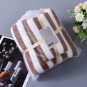 Striped Coral Fleece Soft Towels Suit Soft Skin-friendly Home Wear Blanket Velvet Fabric