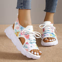 Women Print Lace-up Sports Sandals