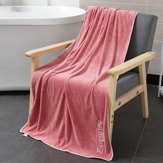 Buy pink Thin fiber beauty thick bath towel