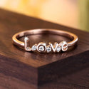 Love Ring Female Micro Inlaid Zircon Simple