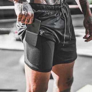 Buy black-black Beach Pants Casual Shorts Mesh Sports Pants