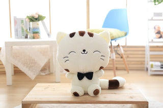 Buy white 45cm Cute New style cat plush toys stuffed animals colorful big face cat doll kids pillow baby cushion pink/blue