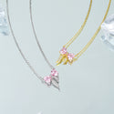 Women's Bow Zircon Necklace S925 Sterling Silver Clavicle Chain