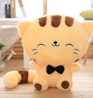 Buy yellow-smile 45cm Cute New style cat plush toys stuffed animals colorful big face cat doll kids pillow baby cushion pink/blue