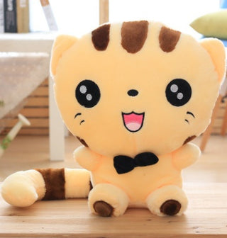 Buy yellow-laugh 45cm Cute New style cat plush toys stuffed animals colorful big face cat doll kids pillow baby cushion pink/blue