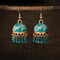 Bell Ethnic Style Bohemian Temperament Small Rice-shaped Beads Enamel Earrings