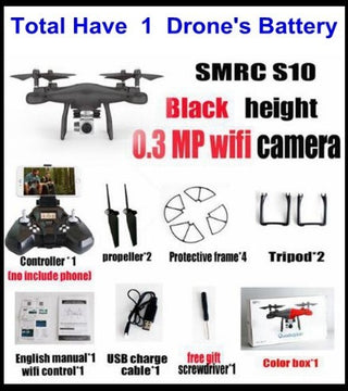 Buy black Sales Promotion WiFi 2MP Camera With S10 SMRC FPV Quadcopter Drone Helicopter UAV Micro Remote Control Toy RACER KIT Aircraft