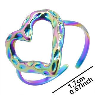 Buy colorful Stainless Steel Heart-shaped Open Ring