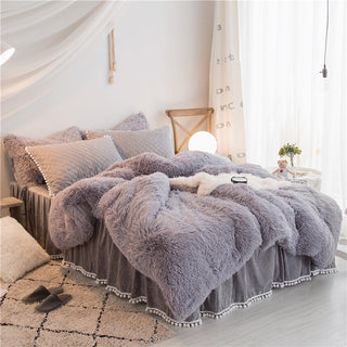 Buy grey Korean mink velvet warm bedding