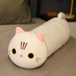 Buy white Large Size Cartoon Cat Plush Toys Stuffed Cloth Doll Long Animal Pillow Cushion