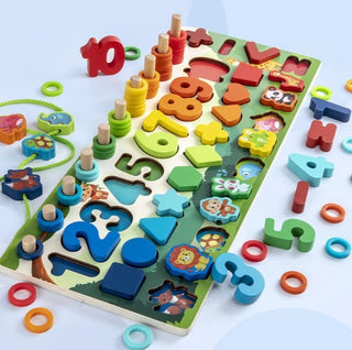 Buy thick-forest-beads Children 3D Alphabet Number Puzzle Baby Colorful Geometric Digital Letter Educational Toy