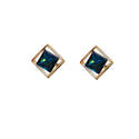 Online Influencer Fashion Temperament Rhombus Zircon Stud Earrings