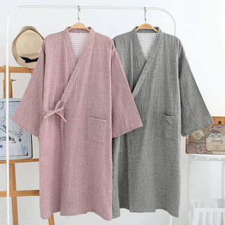 Kimono, Bathrobe, Gauze, Home Wear, Japanese Steamed Thin Night Gown