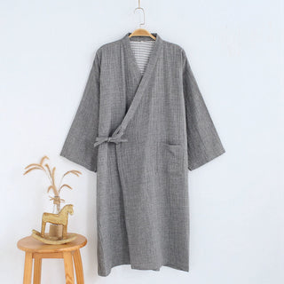 Buy grey Kimono, Bathrobe, Gauze, Home Wear, Japanese Steamed Thin Night Gown