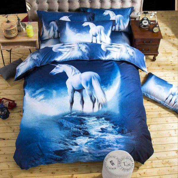 3D Print Bed Sheets Set Duvet Quilt Cover Sets Bed 4 Piece