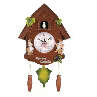 Buy brown Mute Quartz Clock For Living Room Decoration Wall Clock