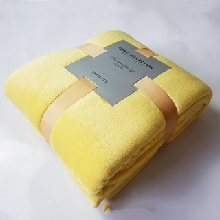 Buy yellow Pure Color Fleece Fleece Blanket Travel Blanket