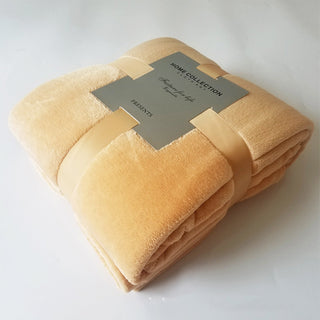 Buy beige Pure Color Fleece Fleece Blanket Travel Blanket