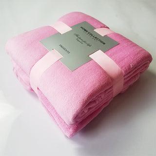 Buy pink Pure Color Fleece Fleece Blanket Travel Blanket