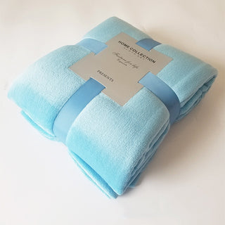 Buy sky-blue Pure Color Fleece Fleece Blanket Travel Blanket