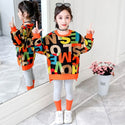 Little Girl Super Western Style Net Red Korean Fashion Sweater Trousers Two-Piece Suit