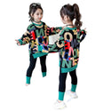 Little Girl Super Western Style Net Red Korean Fashion Sweater Trousers Two-Piece Suit