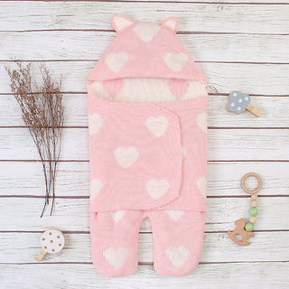 Buy pink Newborn Solid Color Love Sleeping Bag Blanket Wrapped Baby Sleeping Bag