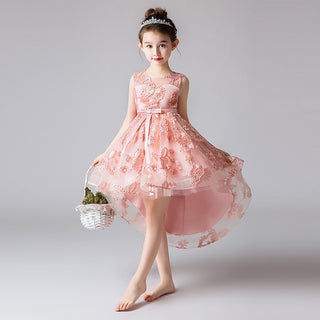 Buy pink Girls Princess Dress Flower Girl Wedding Dress