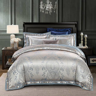 Buy pale-pinkish-gray 4-Piece Set Of European-Style Luxury Light Luxury Bedding