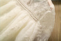 Girls round neckline hollow lace embroidered princess dress