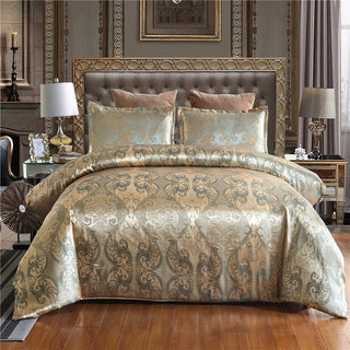 Buy rose-gold Home Textile European-Style Satin Jacquard Bedding Kit