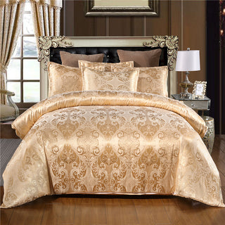 Buy gold Home Textile European-Style Satin Jacquard Bedding Kit