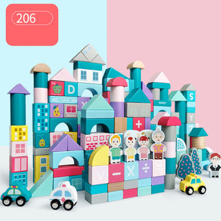 Buy single-package-of-206-building Children&#39;s Building Block Toys 1-2 Years Old Girl Baby 3-6 Years Old Baby Ppuzzle Boy Wood