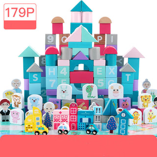 Buy single-package-of-179-building Children&#39;s Building Block Toys 1-2 Years Old Girl Baby 3-6 Years Old Baby Ppuzzle Boy Wood