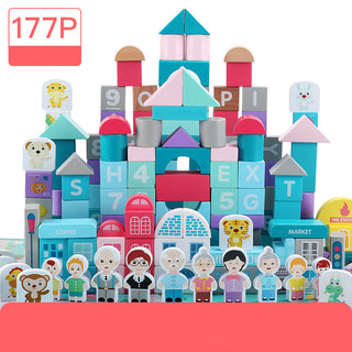 Buy single-package-of-177-buildin Children&#39;s Building Block Toys 1-2 Years Old Girl Baby 3-6 Years Old Baby Ppuzzle Boy Wood