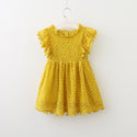 New Lace Flying Sleeve Princess Hollow Dress