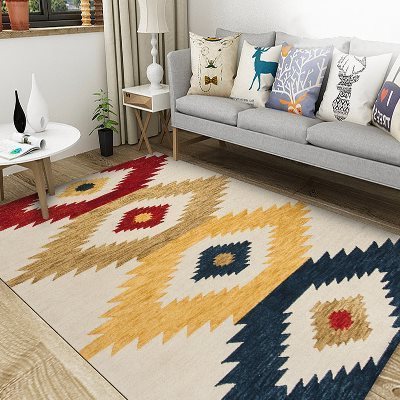 Nordic Folk Style Carpet Living Room Sofa Coffee Table Mat