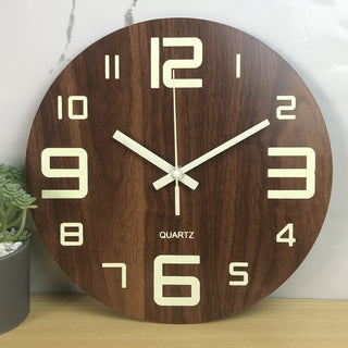 Buy 5style Glow In The Dark Wood Wall Clock Luminous Needle Wall Glitter Clock Modern Design Hanging Home Decor Clocks For Living Room