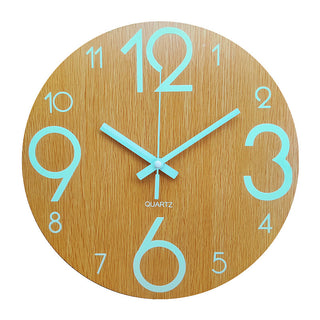 Buy 6style Glow In The Dark Wood Wall Clock Luminous Needle Wall Glitter Clock Modern Design Hanging Home Decor Clocks For Living Room