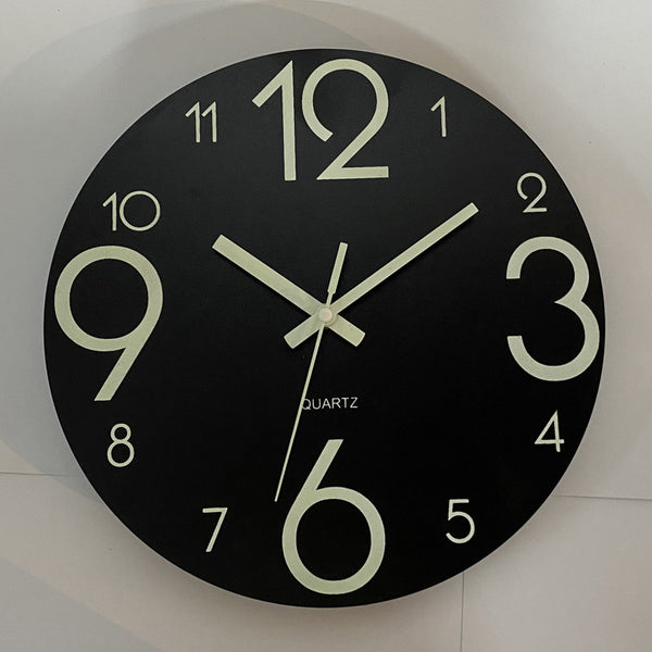 Glow In The Dark Wood Wall Clock Luminous Needle Wall Glitter Clock Modern Design Hanging Home Decor Clocks For Living Room