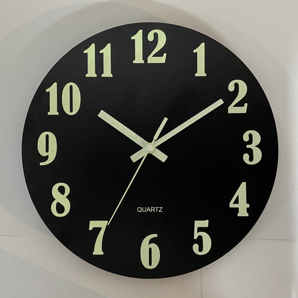 Glow In The Dark Wood Wall Clock Luminous Needle Wall Glitter Clock Modern Design Hanging Home Decor Clocks For Living Room