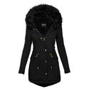 Women's Plush Hooded Parkas Winter Warm Thick  Zip-up Jackets