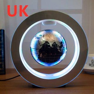 Buy black-english-uk Round LED World Map Floating Globe Magnetic Levitation Light Anti Gravity Magic