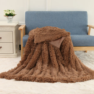 Buy khaki Background Blanket Pv Velvet Double Layer Blanket