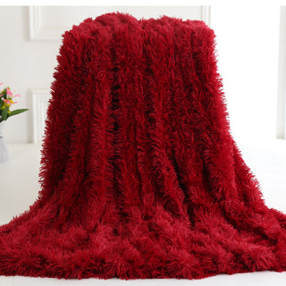 Buy wine-red Background Blanket Pv Velvet Double Layer Blanket