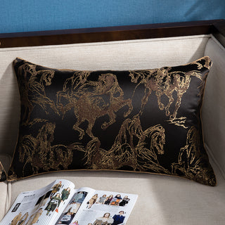 Buy black-gold Light Luxury High Precision Jacquard Sofa Cushion Luxury Pillow