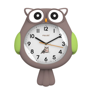 Buy owl-dark-gray Cartoon Wall Clock Living Room Creative Household Fashion Cute Net Red Nordic Clock Clock Wall Mute