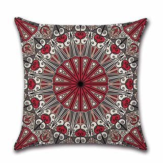 Buy red Cushion Covers Square Decorative Pillow Covers Cotton Linen Datura Throw Pillow Covers Set of 4 Cushion Covers 18x18 inch,