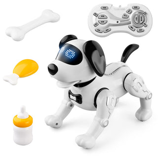 Buy white Smart Remote Control Robot Dog Children&#39;s Early Educational Toy Parent-Child Puzzle Interaction Electronic Pet Sing Dog Kid Gift